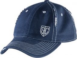 Rip and Distressed Cap, Navy/Light Blue